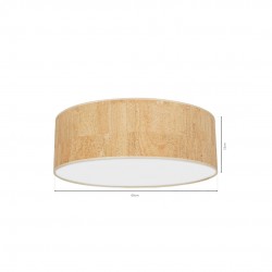 Lampa sufitowa CORK White/Cork 3xE27  Ø60cm