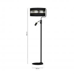 Lampa Podłogowa ULTIMO BLACK 1xE27 + 1xmini GU10