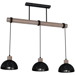 Lampa wisząca ERIK Sawn black/Patinated wood 3XE27