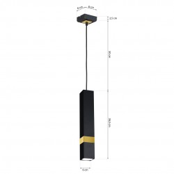 Lampa wisząca VIDAR BLACK/GOLD 1xGU10