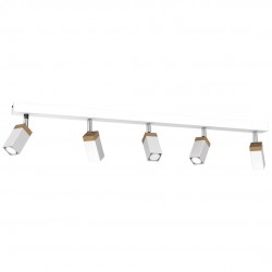 Lampa sufitowa SOLO SAWN WHITE / PATINATED WOOD 5x mini GU10