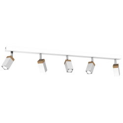 Lampa sufitowa SOLO SAWN WHITE / PATINATED WOOD 5x mini GU10