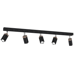 Lampa sufitowa SOLO SAWN BLACK / PATINATED WOOD 5x mini GU10