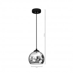 Lampa wisząca TORO BLACK / CHROME 1xE27