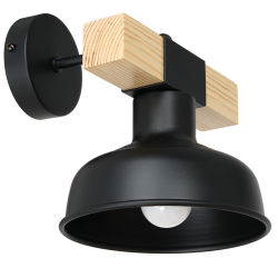 Kinkiet FARO BLACK/NATURAL WOOD 1xE27 60W