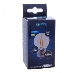 Żarówka Filamentowa LED 2W E27 G45 2700K