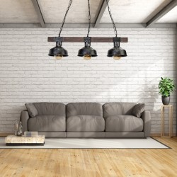 Lampa wisząca FARO BLACK/WOOD 3xE27