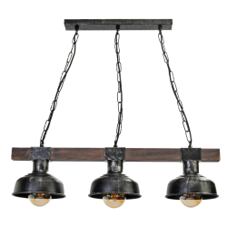 Lampa wisząca FARO BLACK/WOOD 3xE27