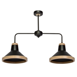 Lampa sufitowa SALMA BLACK / WOOD 2xE27