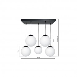 Lampa wisząca LIMA BLACK 5xE14