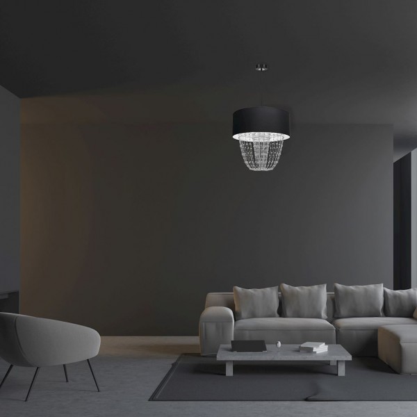 lampa wisząca ALMERIA BLACK/CHROME 1xE27