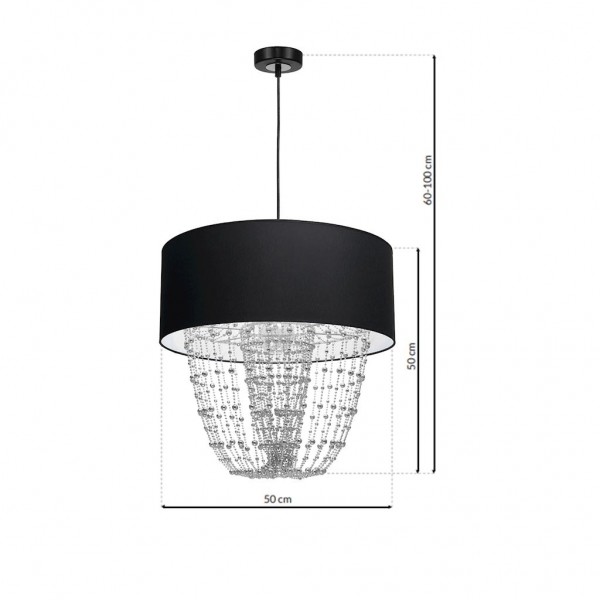 lampa wisząca ALMERIA BLACK/CHROME 1xE27