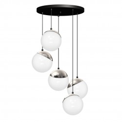 Lampa wisząca SFERA BLACK/CHROME 5xE14