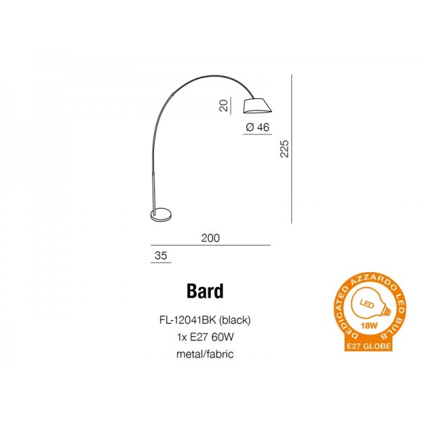 Azzardo Bard czarny  AZ1125
