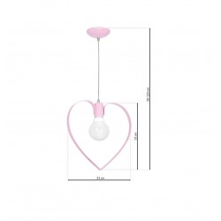 Lampa wisząca AMORE PINK 1xE27