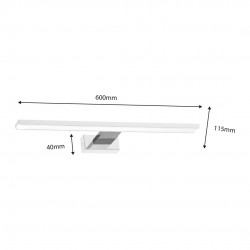 Kinkiet SHINE WHITE/CHROME 60cm 13,8W LED