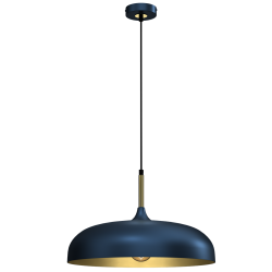 Lampa wisząca LINCOLN BLUE/GOLD 1xE27 45cm