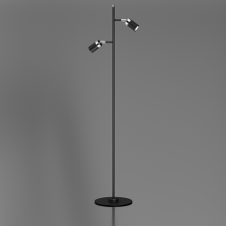 Lampa podłogowa JOKER BLACK/CHROME 2xGU10