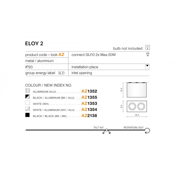 Azzardo Eloy 2 czarny AZ2138