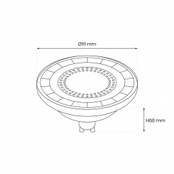 ŻARÓWKA AR111 - 12W GU10 3000K / Czarna