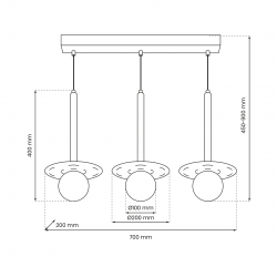 Lampa wisząca FUTURA 3xG9