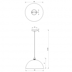 Lampa wisząca BETA NAVY BLUE/GOLD 1xE27 35cm