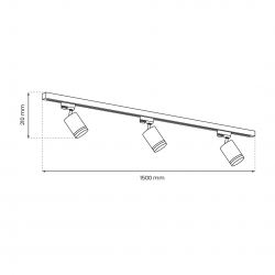 Zestaw Szynoprzewód 3xPipe Ring GU10 + Prowadnica 1,5m - Biały