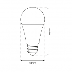Żarówka LED 9W E27 A60 4000K Ściemnialna 100%/50%/25%.