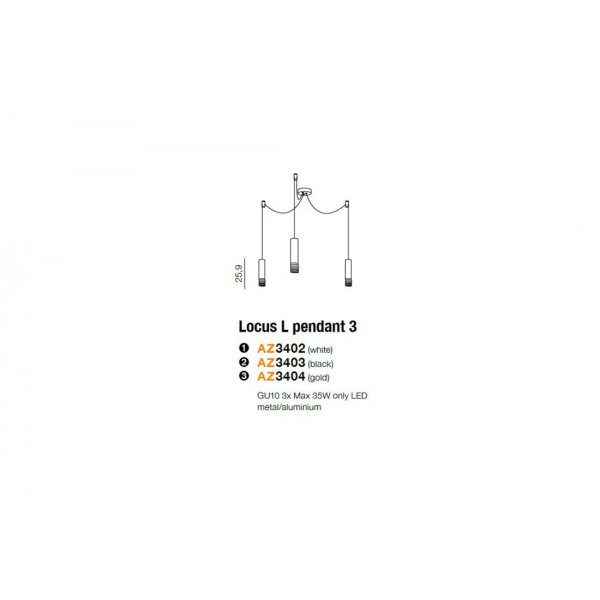 Azzardo Locus L 3  czarny AZ3402