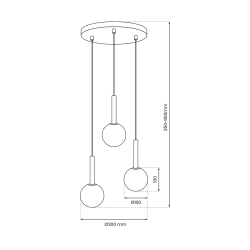 Lampa wisząca PLAY BLACK 3xG9
