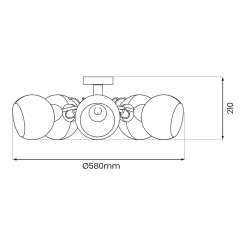 Lampa sufitowa OSLO 5xE27