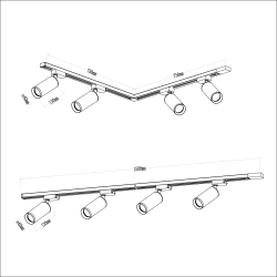 Zestaw Mica Track Czarny 4xGU10 1,5m