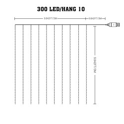 Kurtyna Wizard Pchełka 3*3m 300LED RGB