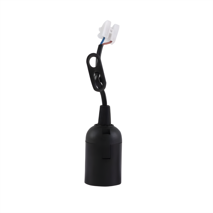 Oprawka Budowlana E27 Czarny + Przewód 12cm + Kostka Oprawka Budowlana E27 Czarny + Przewód 12cm + Kostka