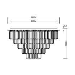 Lampa sufitowa MILANO fi 75cm 12xE14