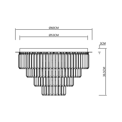 Lampa sufitowa MILANO fi 60cm 9xE14