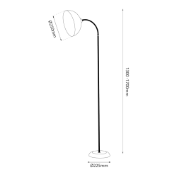 Lampa podłogowa ZACK Black 1xE27