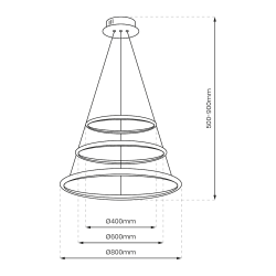 Lampa wisząca HOOP CHROME 93W LED