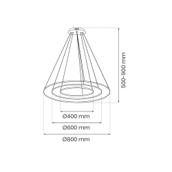 Lampa wisząca HOOP GOLD 93W LED