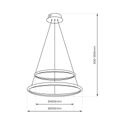 Lampa wisząca HOOP CHROME 51W LED