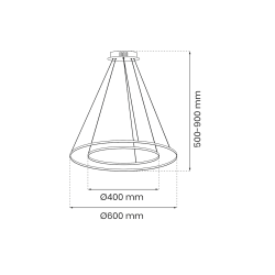 Lampa wisząca HOOP GOLD 51W LED