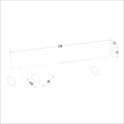 Lampa Sufitowa Magnet 9W+3xGU10 3000/4000K Biały
