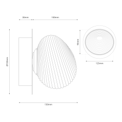 Kinkiet / lampa sufitowa BOLLA GOLD 3W LED