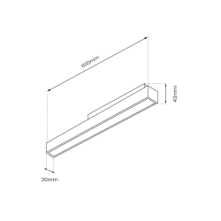 Magnetic track 600mm 24W 3000K