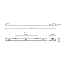 ZESTAW OPRAWA HERMETYCZNA 2x120cm POD ŚWIETLÓWKĘ LED + 2x ŚWIETLÓWKI LED 18W 120CM 3000K