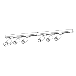 Zestaw Oprawa Pipe Ring Track Biały 6xGU10 2m