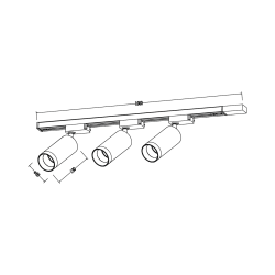 Zestaw Oprawa Mica Track Czarny + Złoty 3xGU10 1m