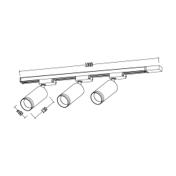 Zestaw Oprawa Pipe Ring Track Biały 3xGU10 1m