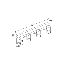 Oprawa Pipe Ring Spot Biały 4xGU10