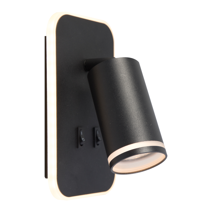 Oprawa Pipe Ring Kinkiet Czarny 1xGU10 + LED 6W Oprawa Pipe Ring Kinkiet Czarny 1xGU10 + LED 6W